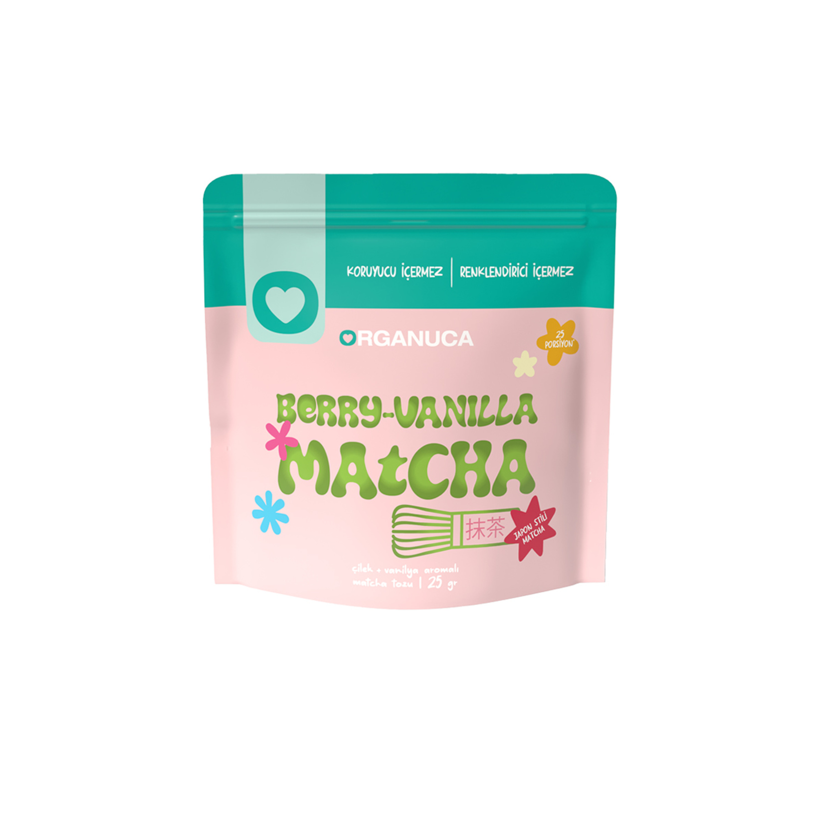 Organuca Çilek + Vanilya Aromalı Matcha Tozu 25 G