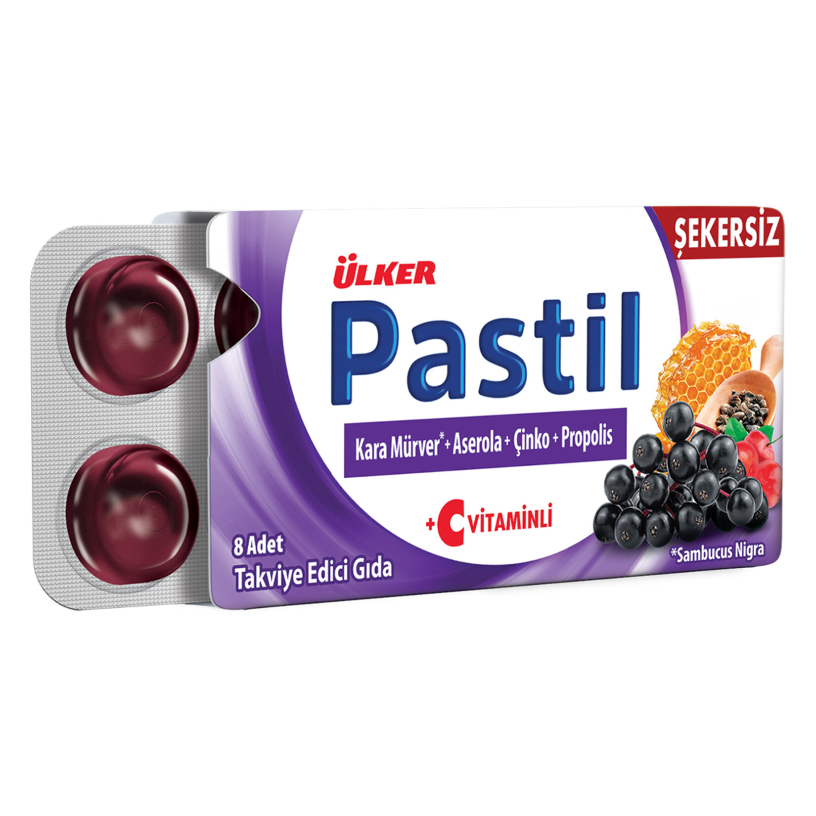 Ülker Pastil Kara Mürver Aserola Çinko Propolis 8'li 22,4 G