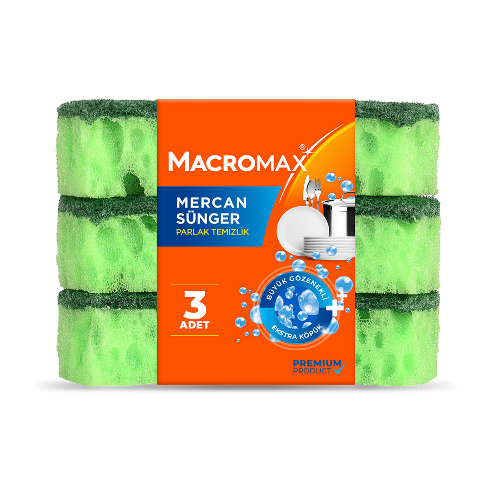 Macromax Mercan Sünger 3'lü