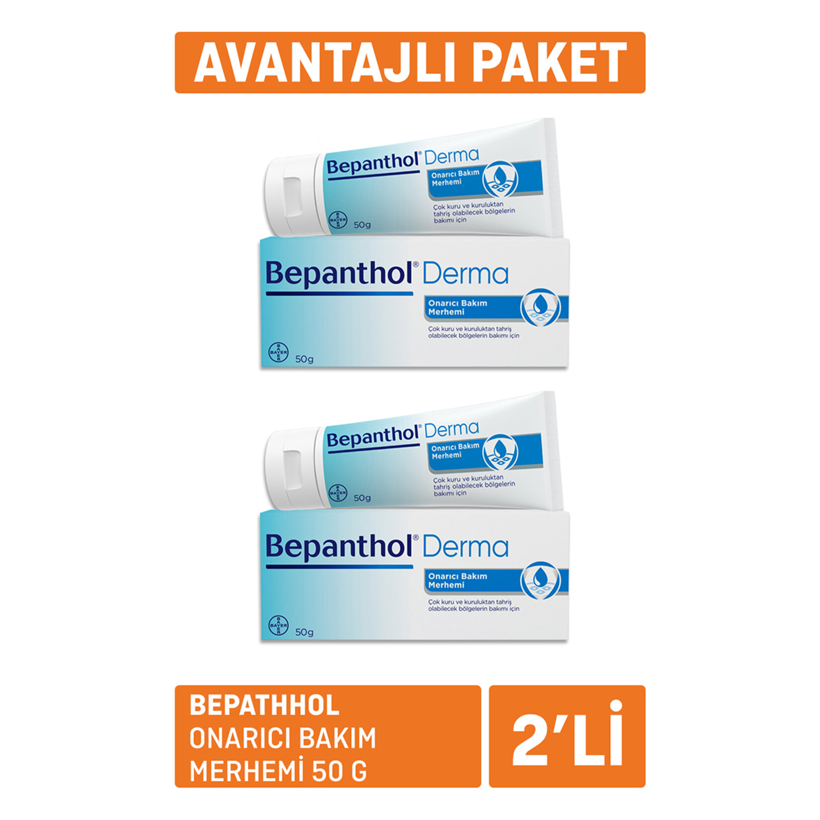 Bepathhol Onarıcı Bakım Kremi 50 G x 2