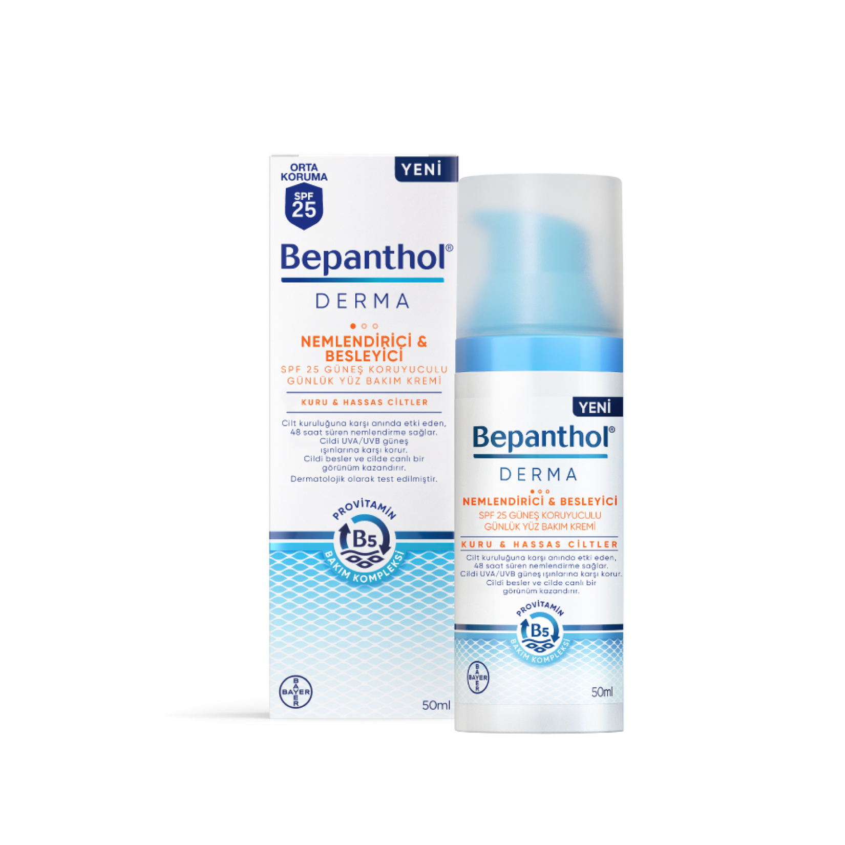 Bepanthol Derma Nemlendirici Besleyici Spf25 Yüz Bakım Kremi 50 Ml