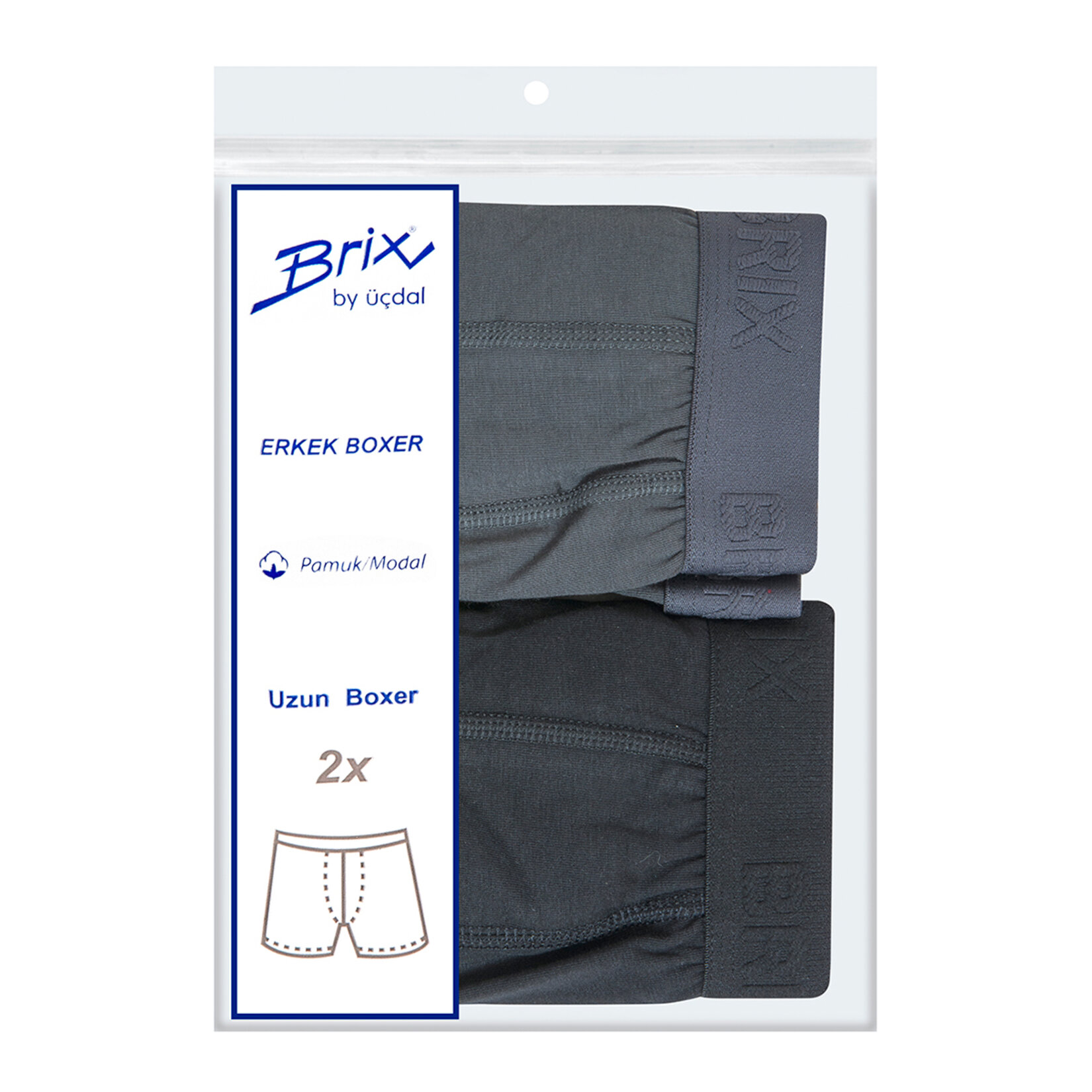 Brix Modal Erkek 2'li Boxer L