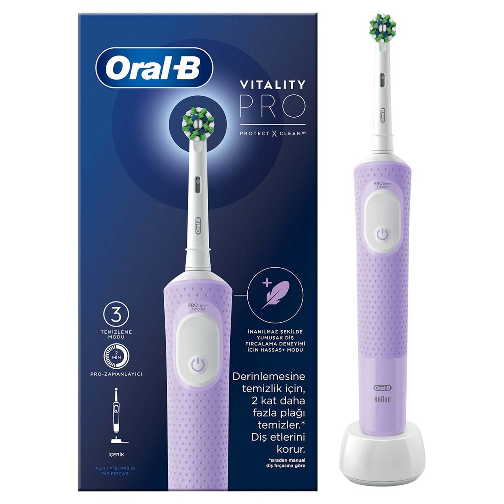 Oral-B Şarjlı Diş Fırçası Vitality Pro Lila