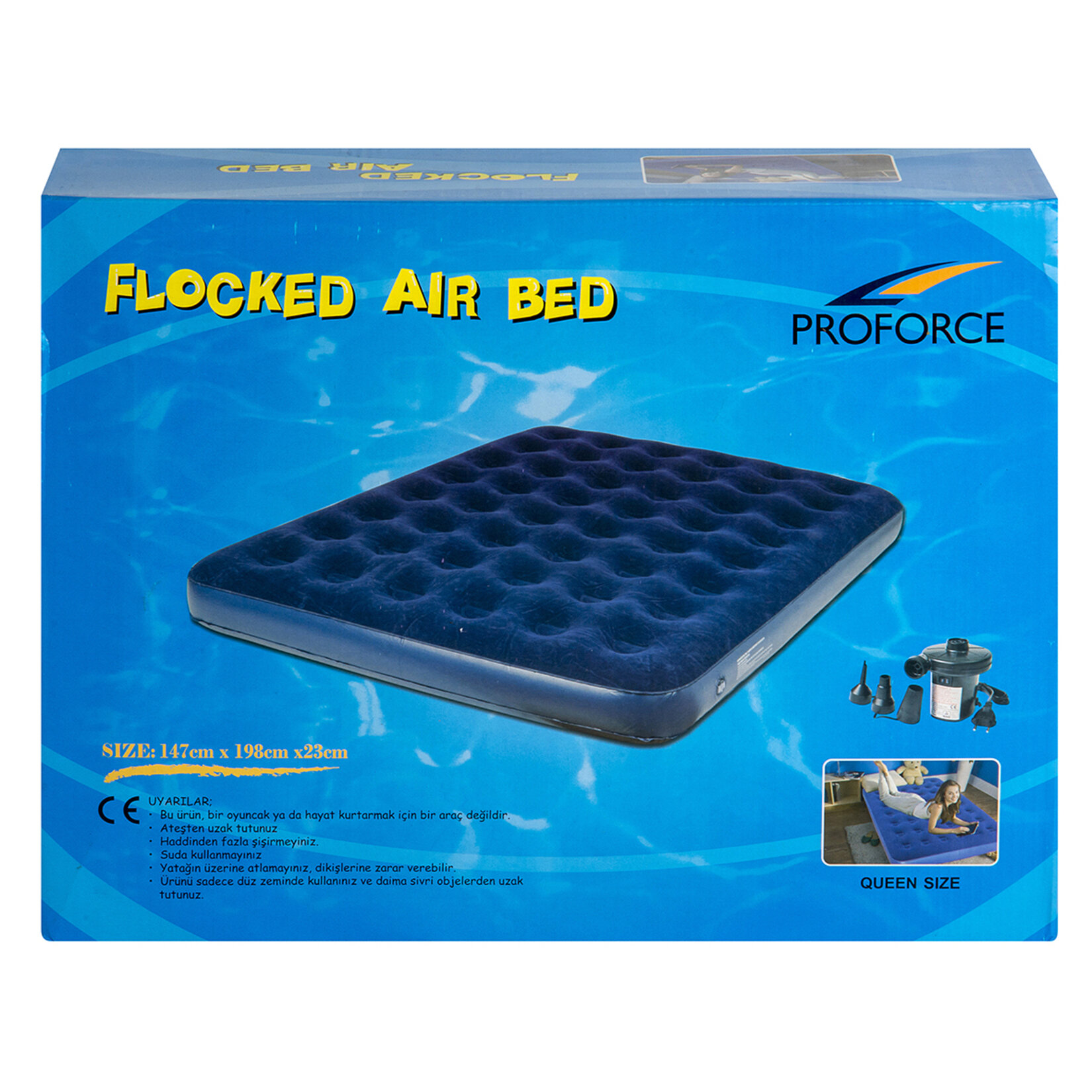 Proforce Büyük Şişme Yatak Elektrik Pompalı 198X147X23 Cm