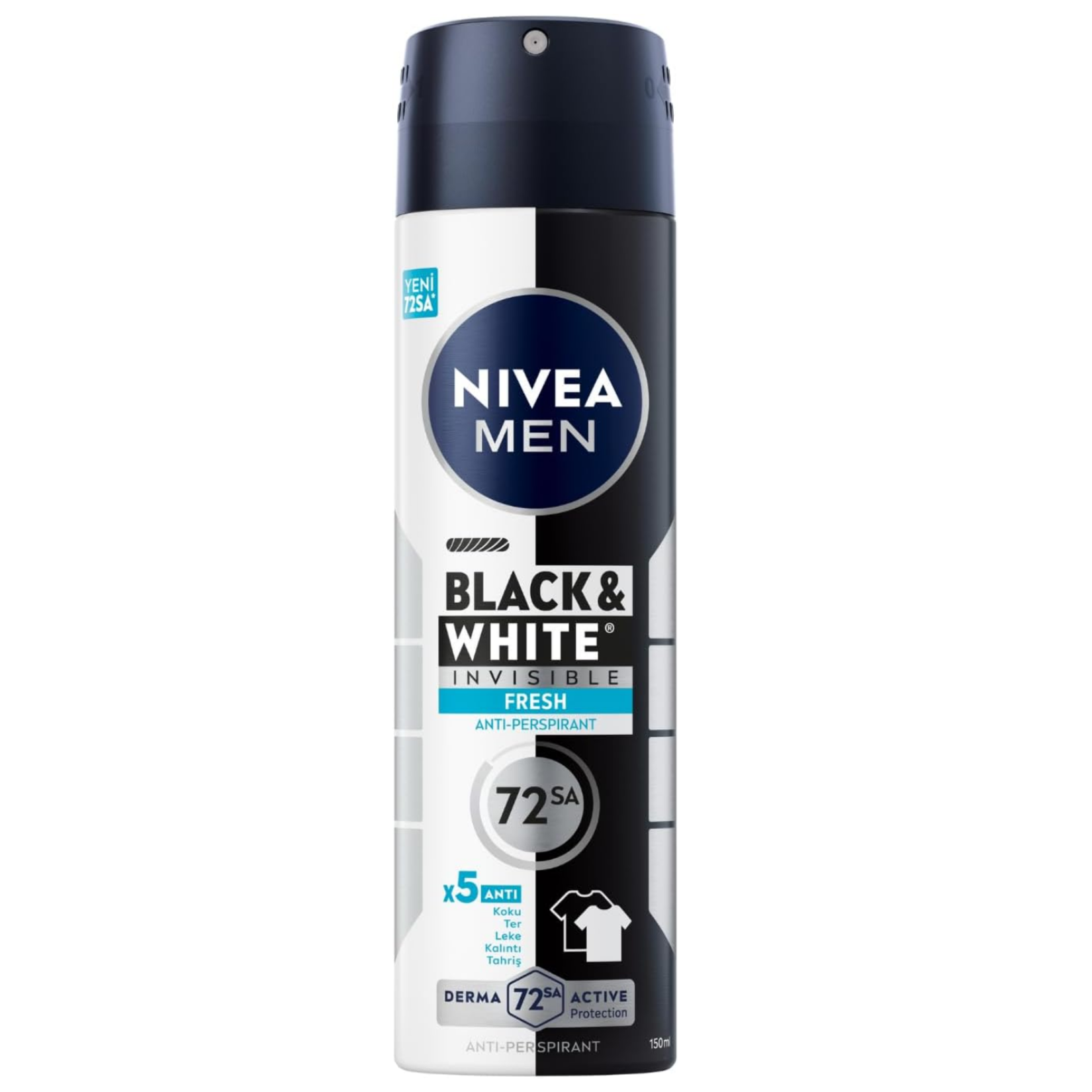 NIVEA Men Erkek Sprey Deodorant Black&White Invisible Fresh 150 ml