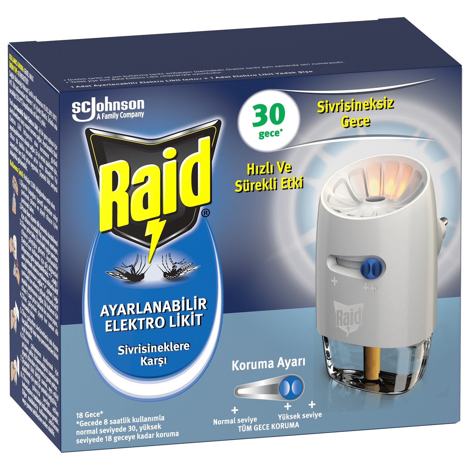Raid Ayarlanabilir Elektro Likit 30 Gece (Sivrisinek)