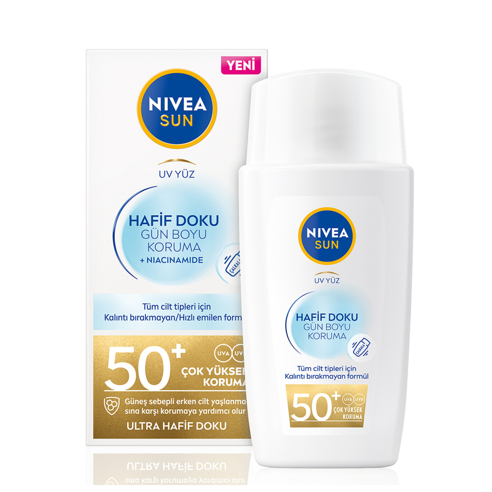 Nivea Sun Gün Boyu Koruyucu Hafif Dokulu Yüz Güneş Kremi SPF 50 40 ml