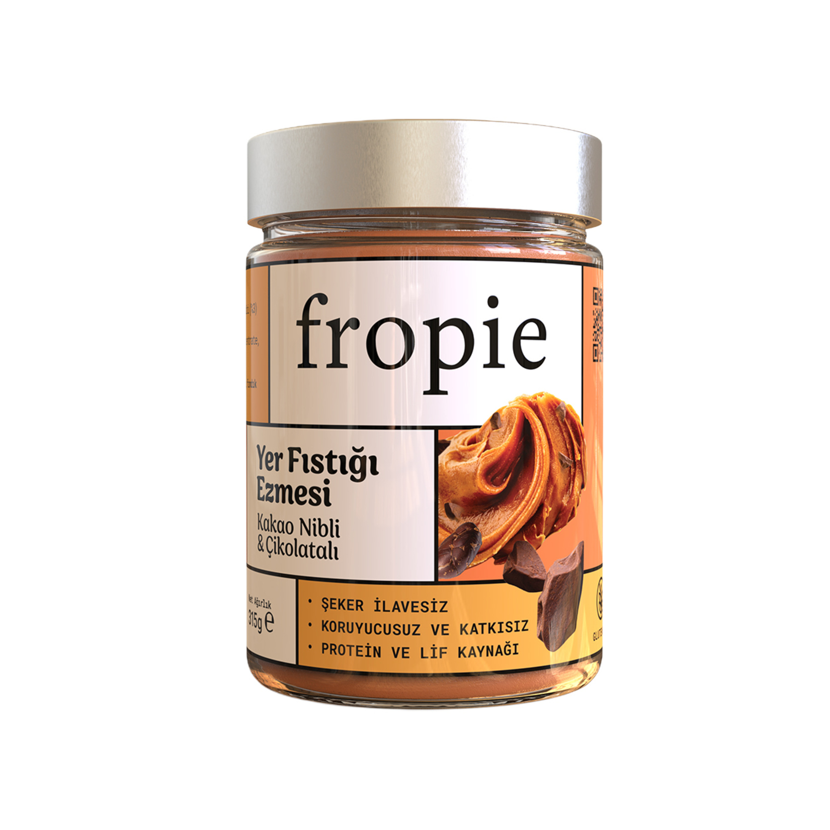 Fropie Çikolatalı Kakao Nibli Yer Fıstık Ezmesi 315G