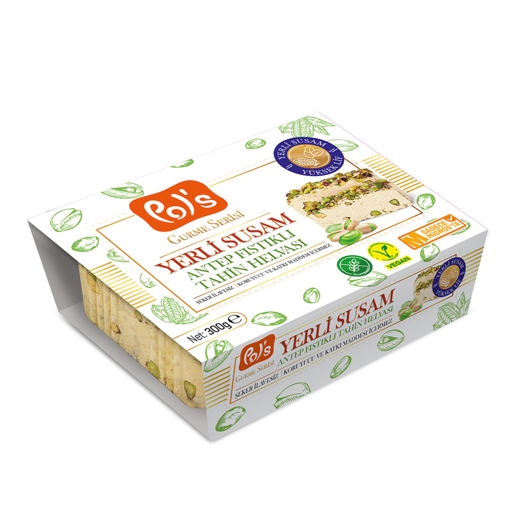 Pol's Gurme Serisi Antep Fıstıklı Tahin Helvası 300 G
