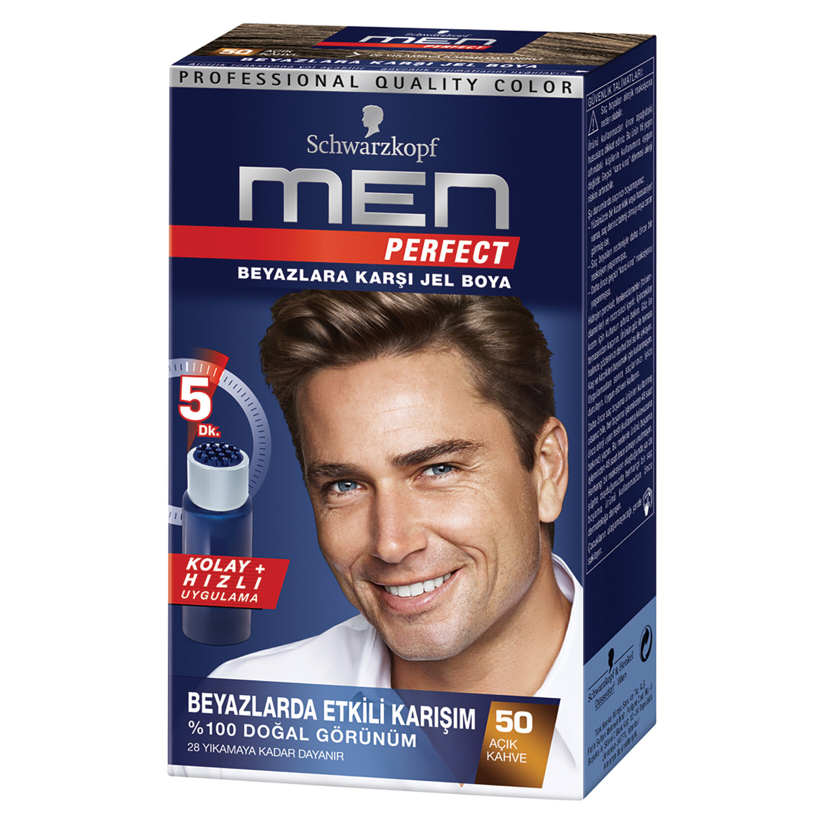 Men Perfect 50 Açık Kahve Erkek Saç Boyası 80 Ml
