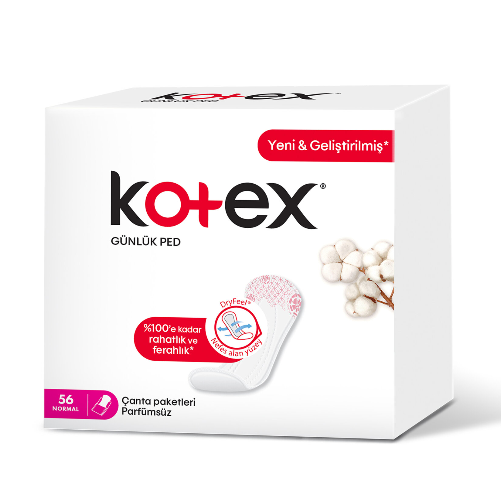 Kotex Günlük Ped Normal 56'lı