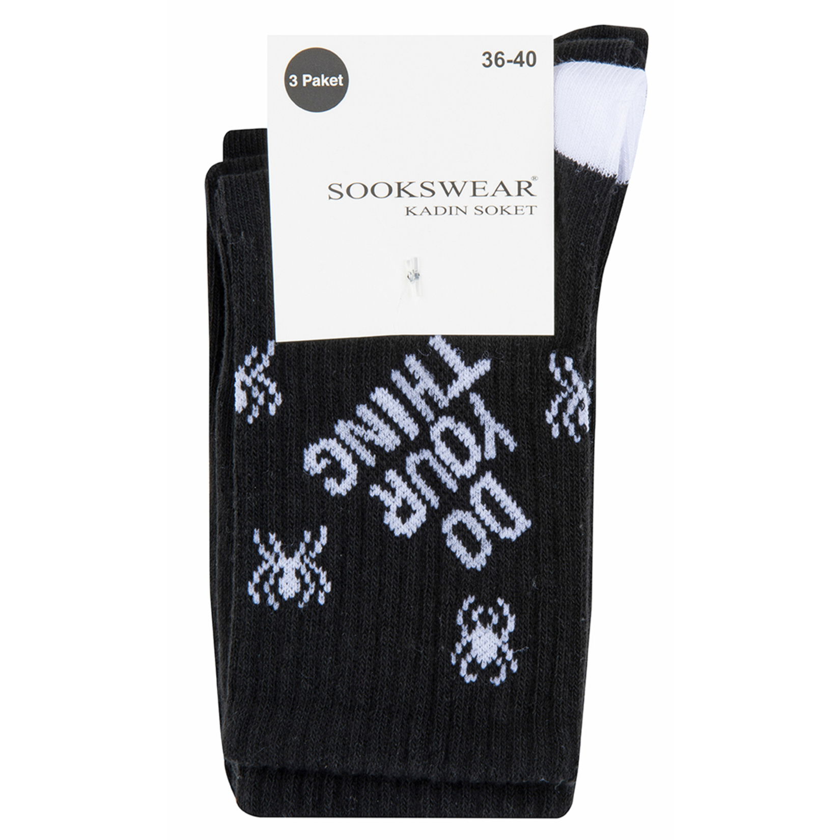 Sookswear Desenli Kadın Soket Çorap 3'lü 36/40