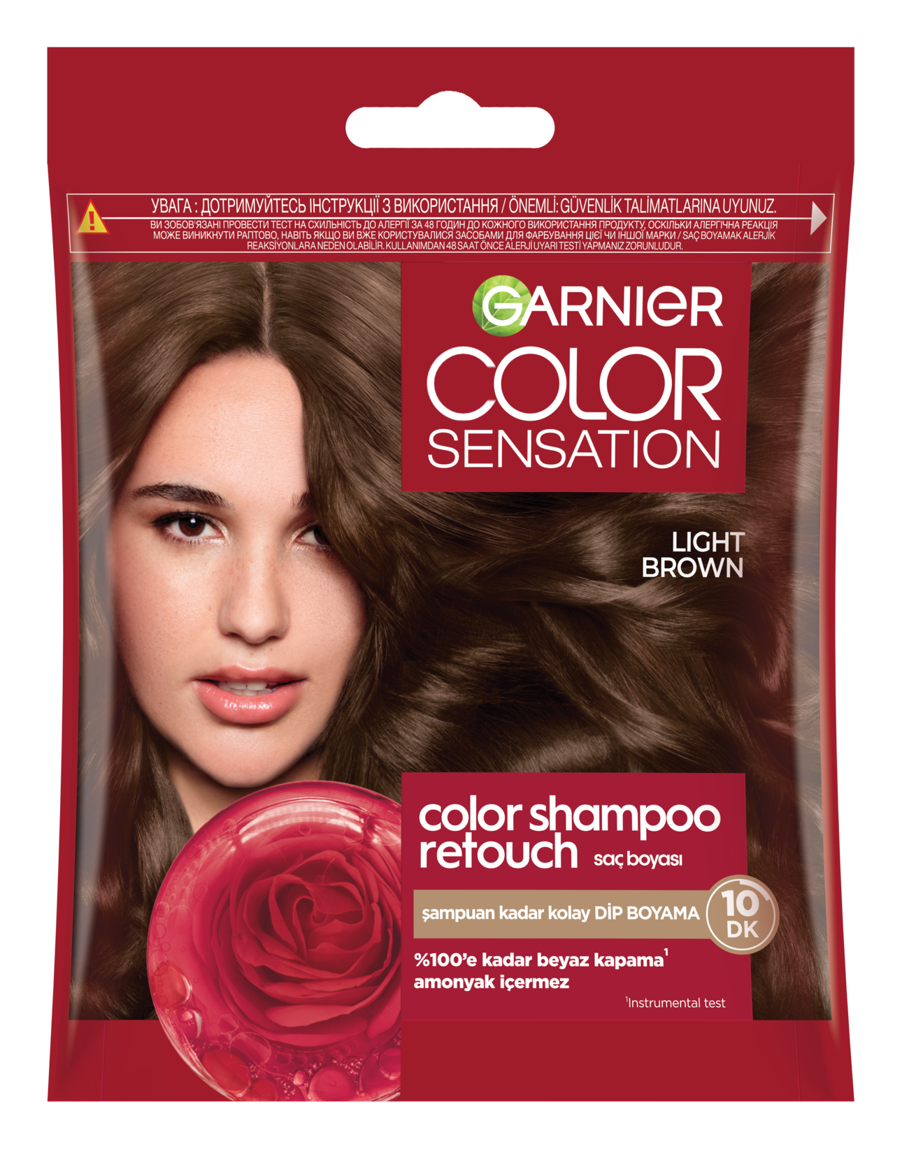 Garnier Color Shampoo Retouch Şampuan Kolaylığında Dip Boyası, Açık Kahve 5.0 40 Ml