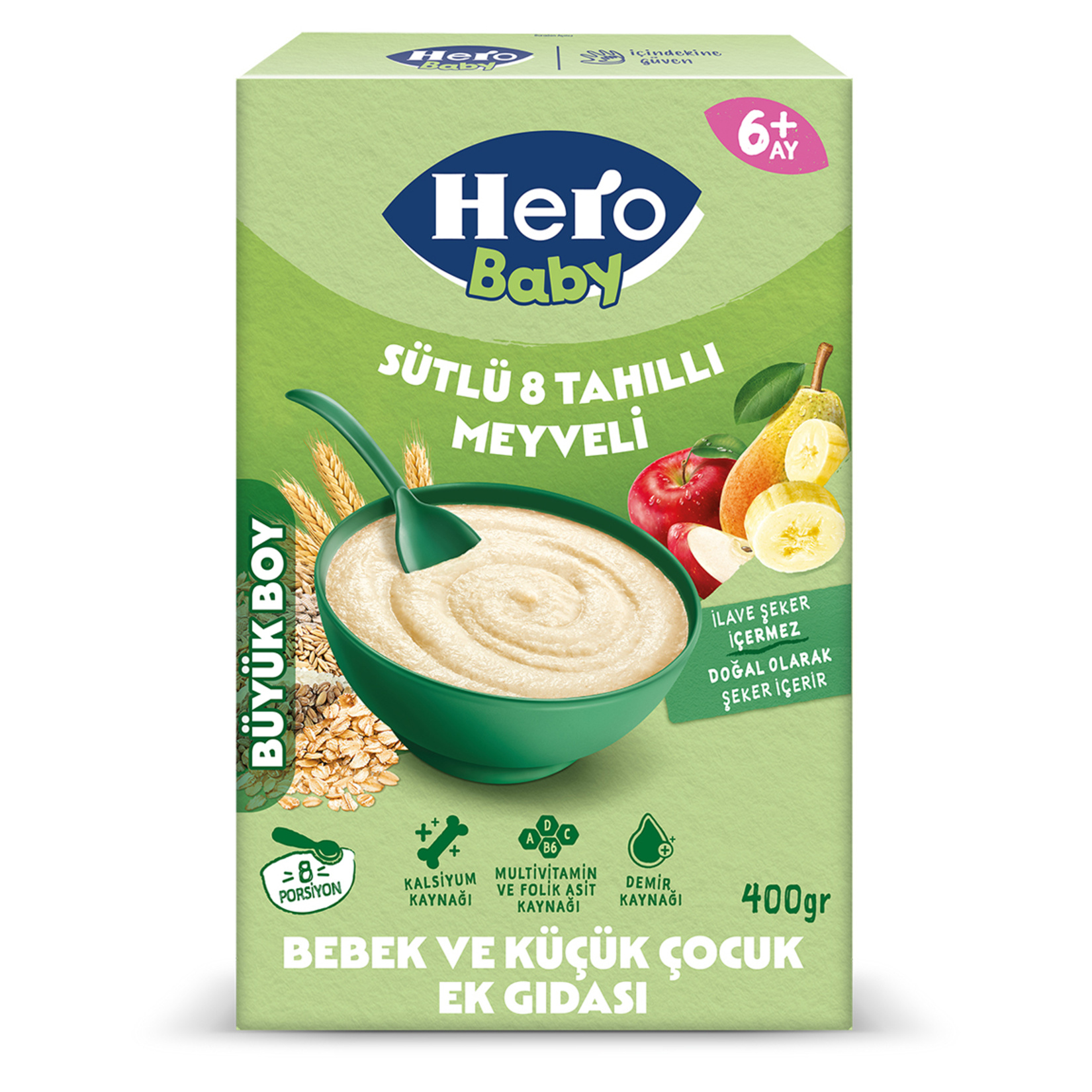 Hero Baby Sütlü 8 Tahıllı Meyveli Ek Besin 400 G