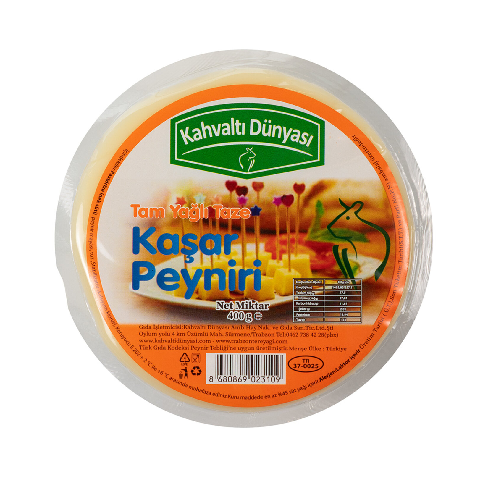Kahvaltı Dünyası Kaşar Peyniri 400G