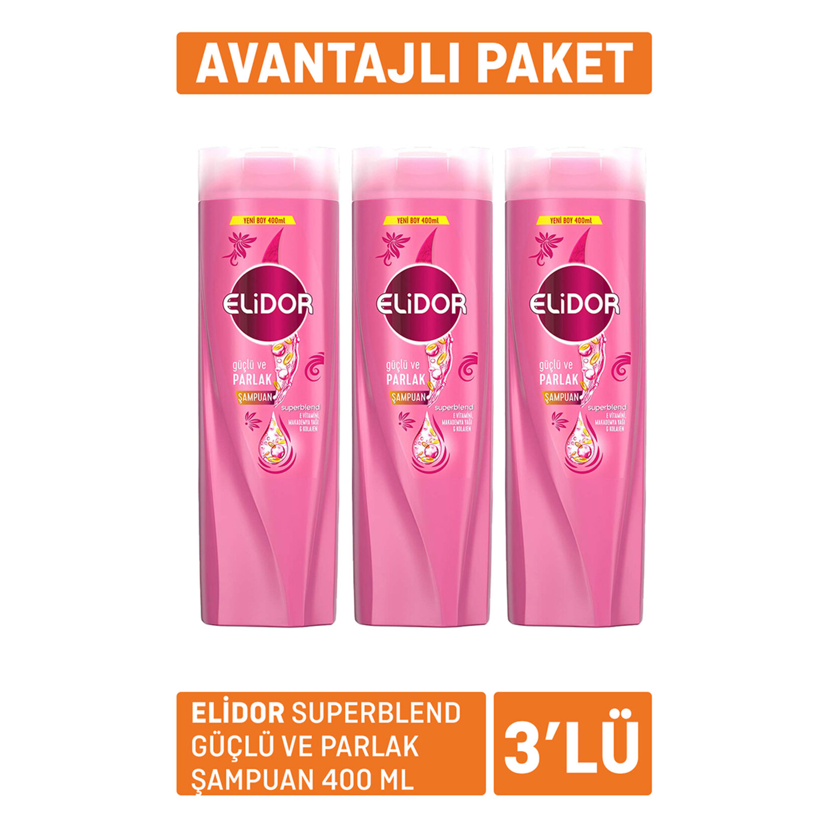 Elidor Superblend Güçlü ve Parlak Şampuan 3 x 400Ml